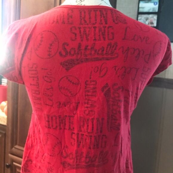 Justice Red Crop Top Softball Size 14 - Picture 3 of 11